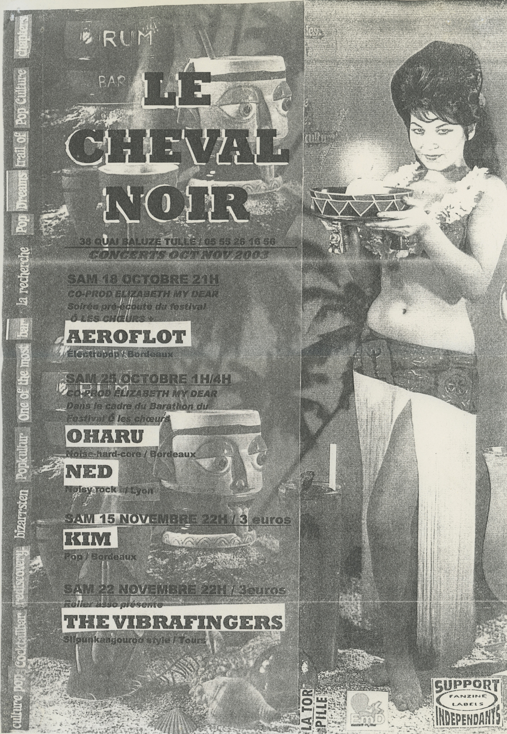 Flyer des concerts au Cheval Noir